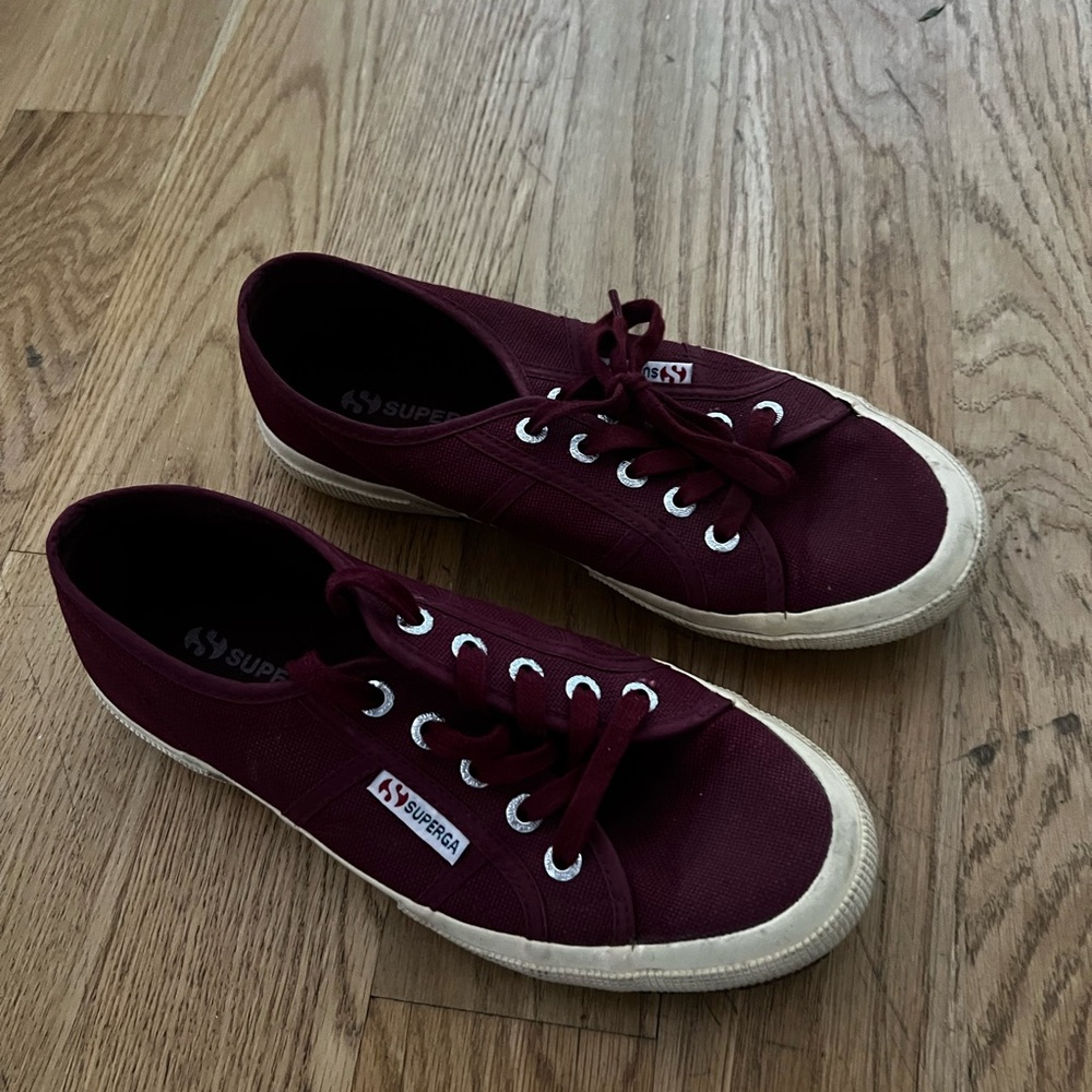 Burgundy Superga sneakers